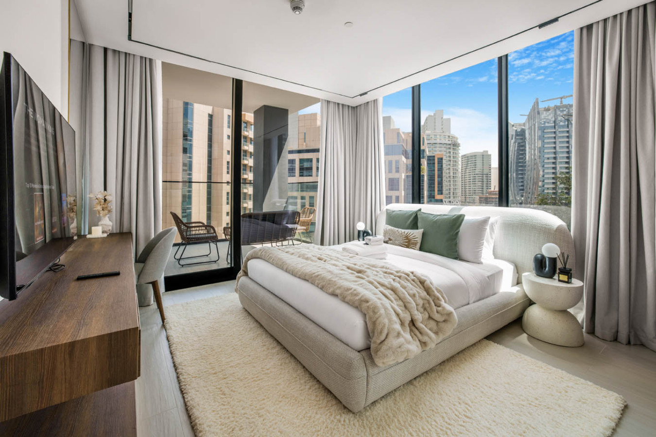 Bedroom of a Homevy-managed Business Bay holiday home