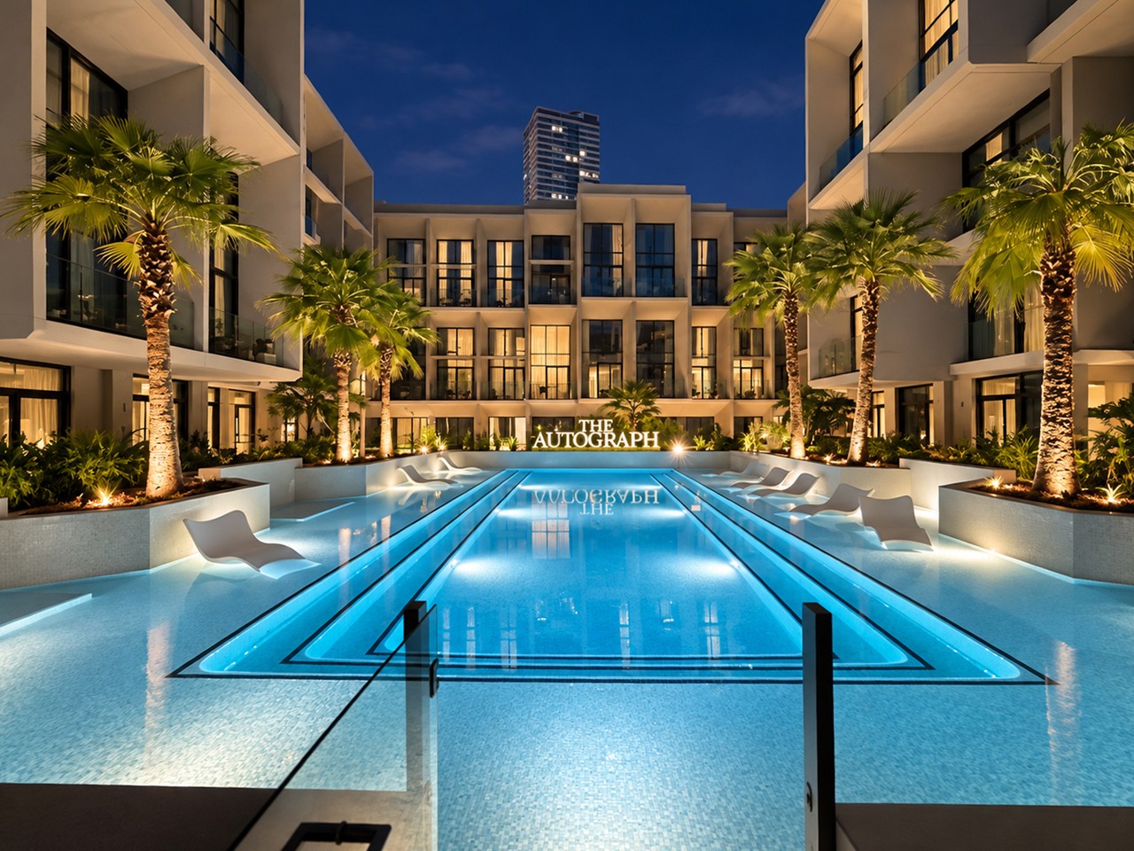 Pool at a Homevy-managed building in Jumeirah Village Circle